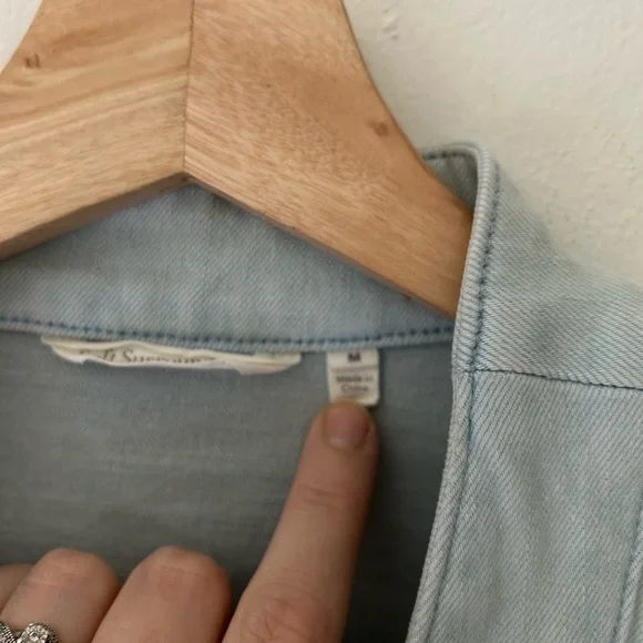 Soft Surroundings Medium Next Level Light Blue Denim-Style 4 Button Jacket - Picture 3 of 7